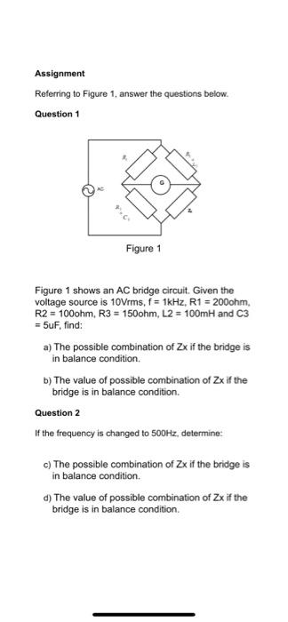 Solved Assignment Referring To Figure 1 Answer The Questions | Chegg.com