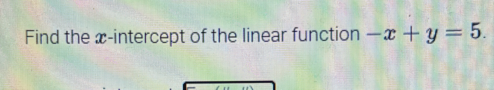 how to find x intercept of linear function