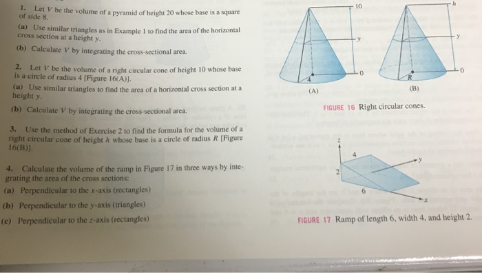 Solved 1. Let V be the volume of a pyramid of height 20 | Chegg.com