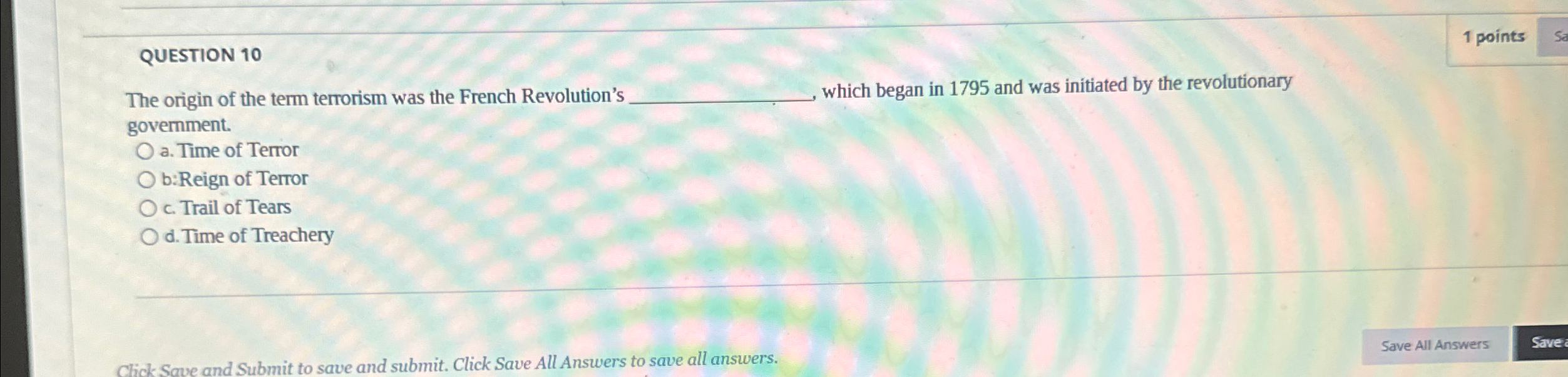 Solved QUESTION 101 ﻿pointsThe Origin Of The Term Terrorism | Chegg.com