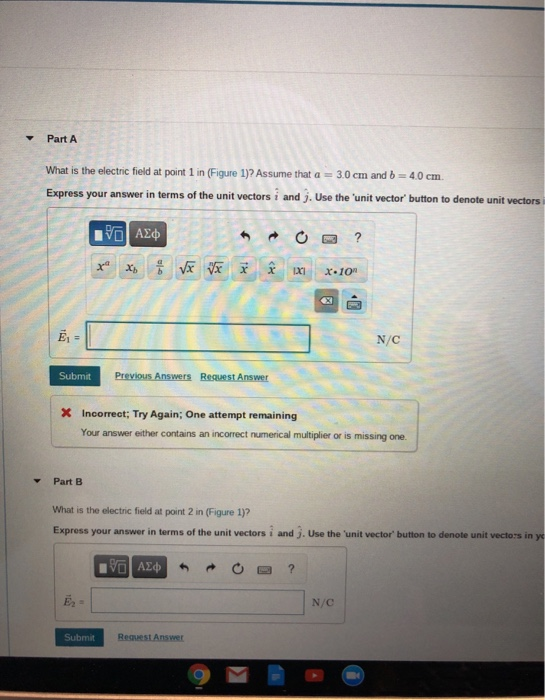 Solved y Part A What is the electric field at point 1 in | Chegg.com