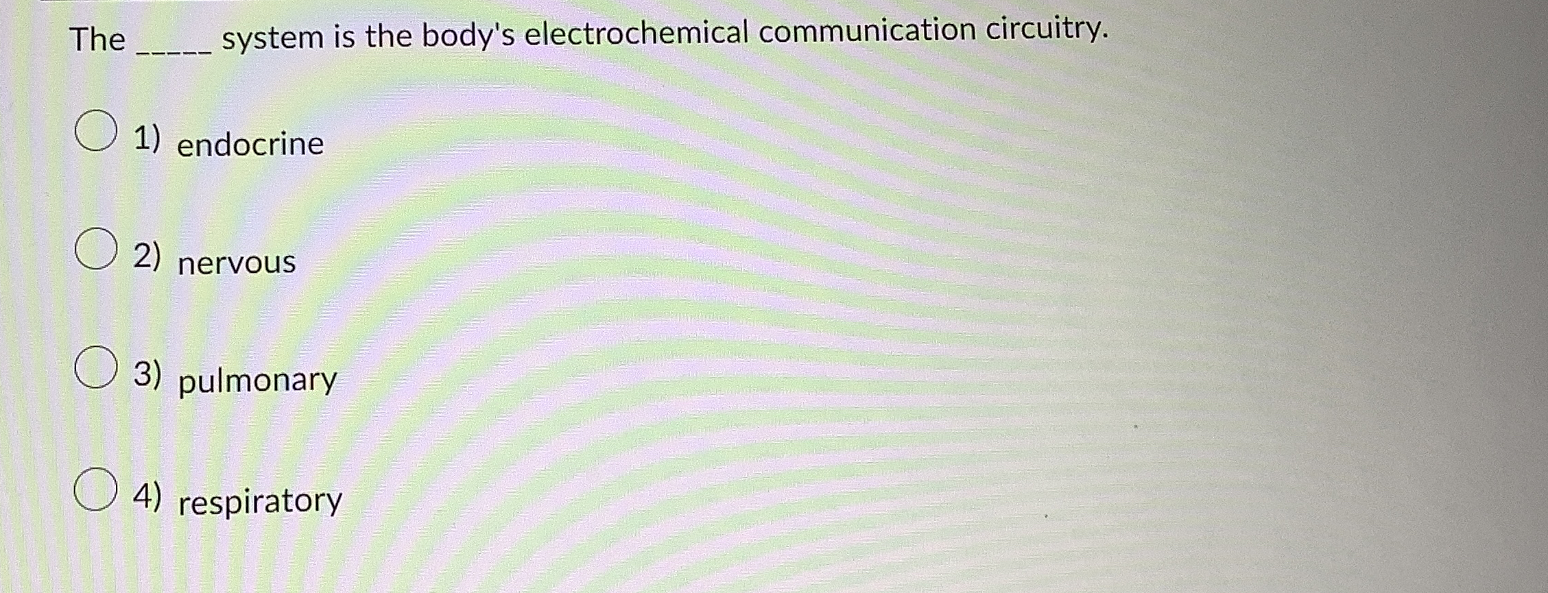 Solved The system is the body's electrochemical