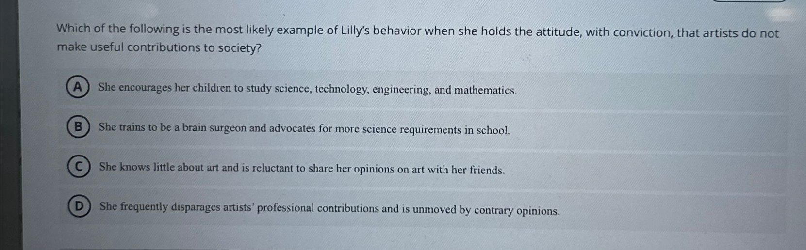 Solved Which of the following is the most likely example of