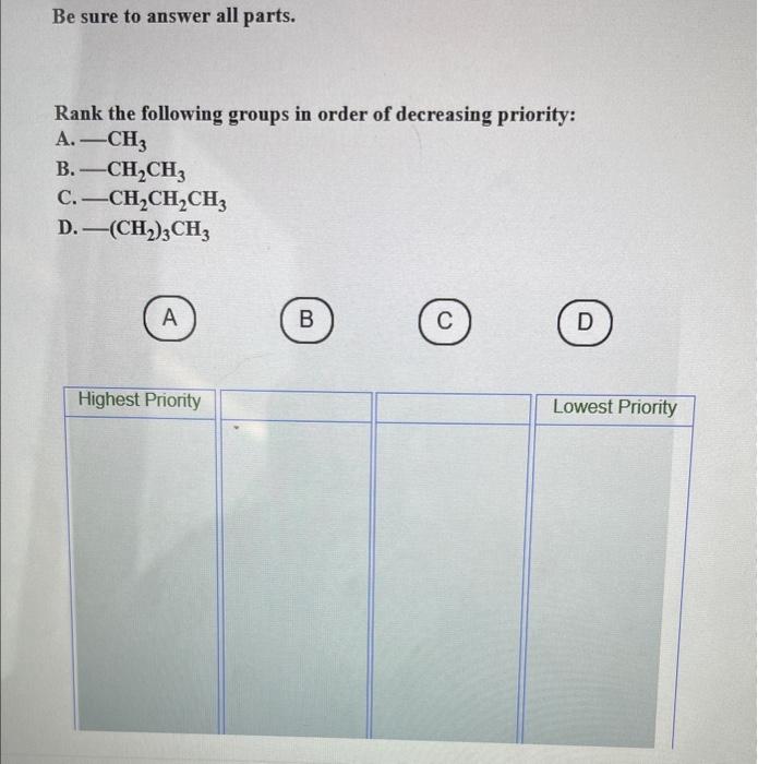 Solved Rank the following groups in order of decreasing | Chegg.com
