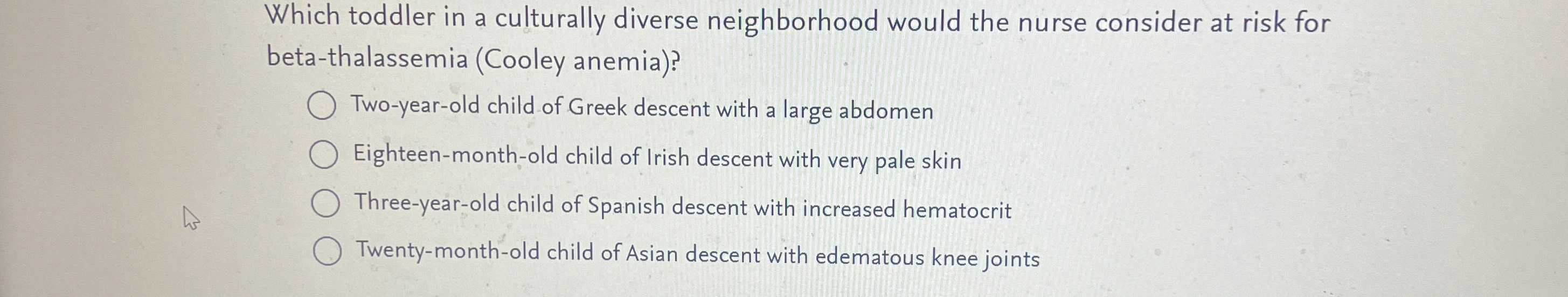 Solved Which toddler in a culturally diverse neighborhood | Chegg.com