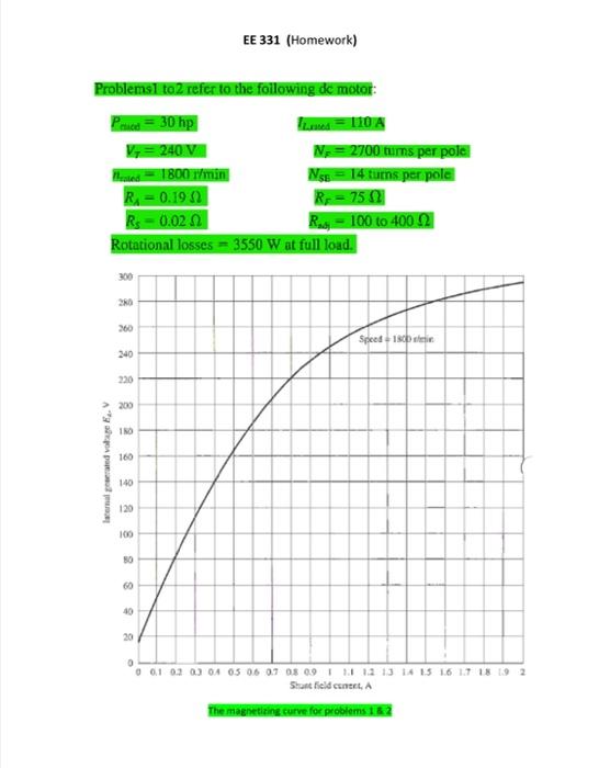 Solved EE 331 (Homework) Problems to refer to the following | Chegg.com