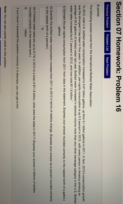 Solved Section 07 Homework: Problem 16 Previous Problem | Chegg.com