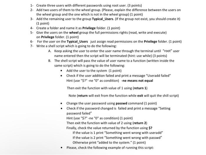 Solved May I have help writing a shell script for question | Chegg.com