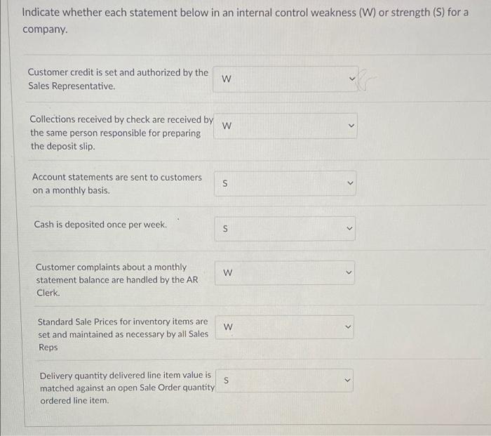 Solved Indicate whether each statement below in an internal | Chegg.com