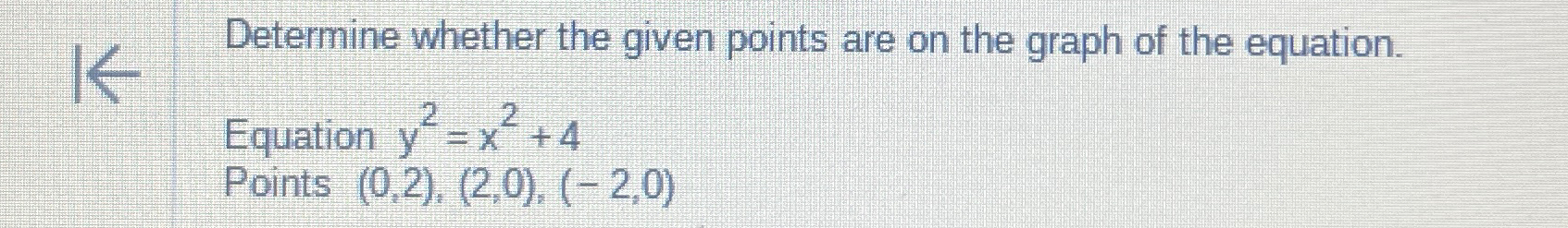 Solved Determine whether the given points are on the graph | Chegg.com