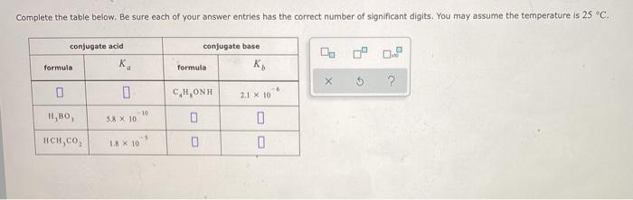 Solved Complete the table below. Be sure each of your answer | Chegg.com