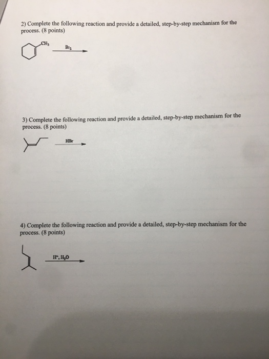 Solved 2) Complete the following reaction and provide a | Chegg.com