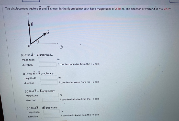 Solved The Displacement Vectors A And B Shown In The Figure | Chegg.com