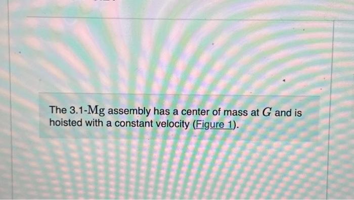 Solved Figure 1 Of 1The 3.1-Mg Assembly Has A Center Of Mass | Chegg.com