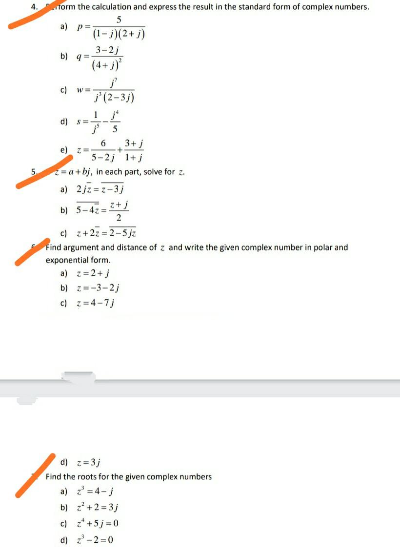 Solved 4 Iform The Calculation And Express The Result In Chegg Com