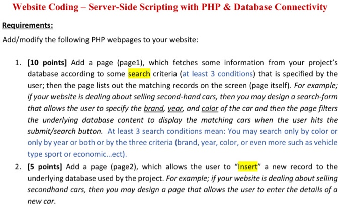 Website Coding - Server-Side Scripting with PHP & | Chegg.com