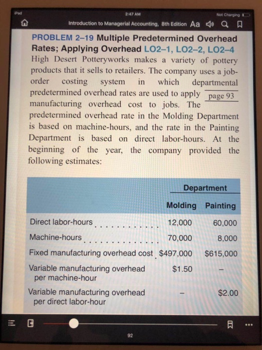 Solved Pad 2:47 AM Not Charging Introduction to Managerial | Chegg.com