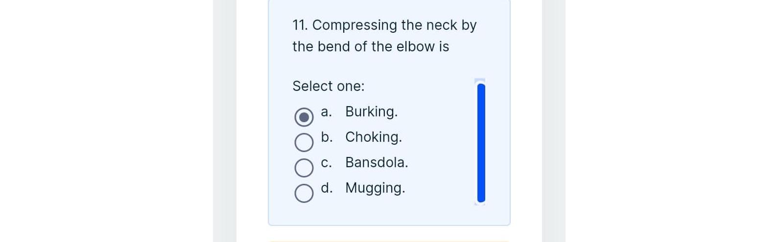 Solved Compressing the neck by the bend of the elbow | Chegg.com