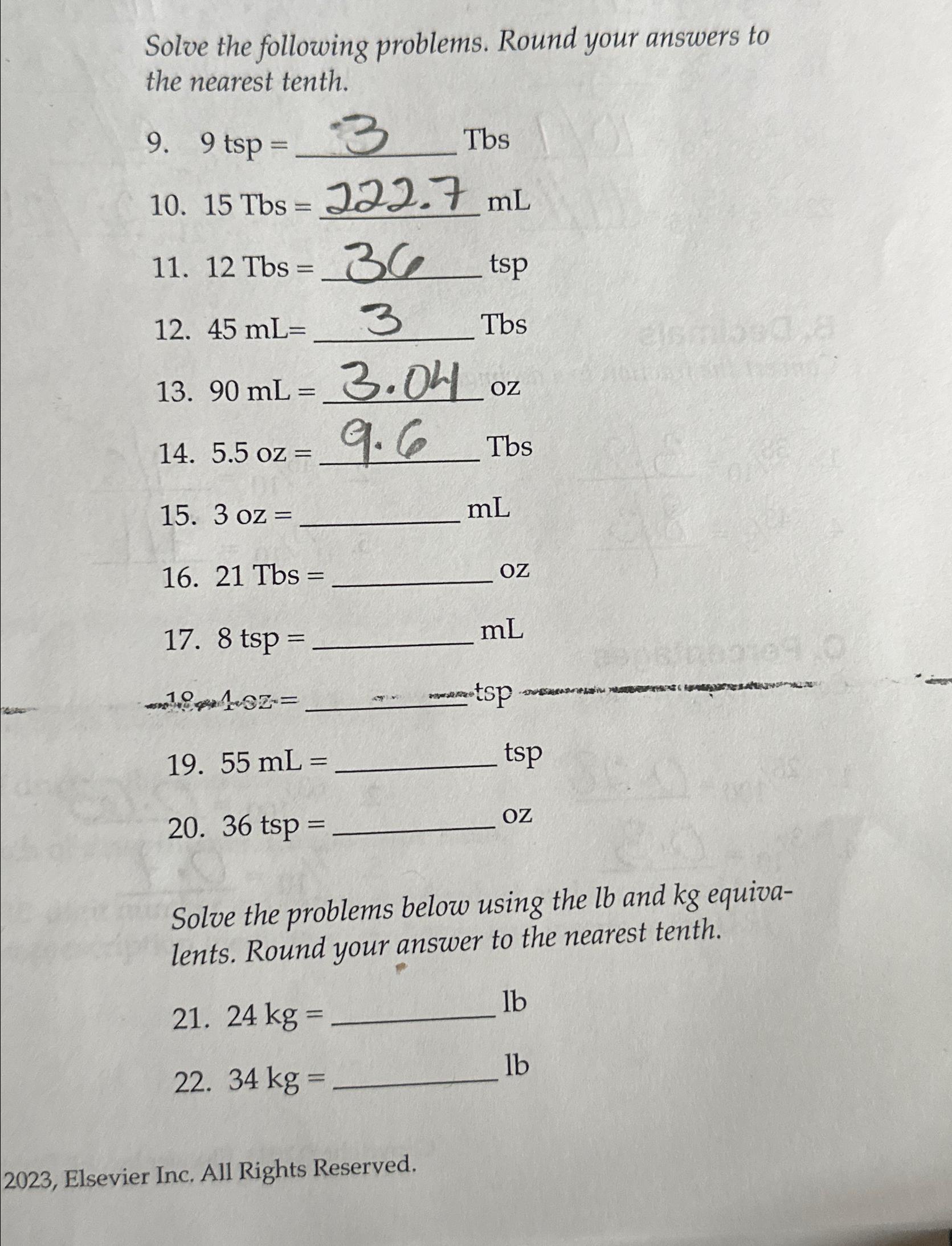 Solve the following problems. Round your answers to | Chegg.com