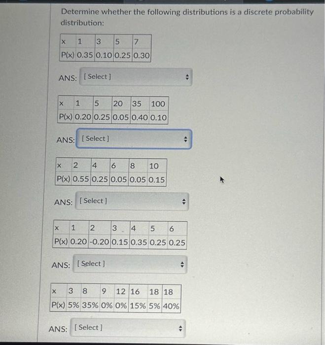 Solved Determine Whether The Following Distributions Is A | Chegg.com