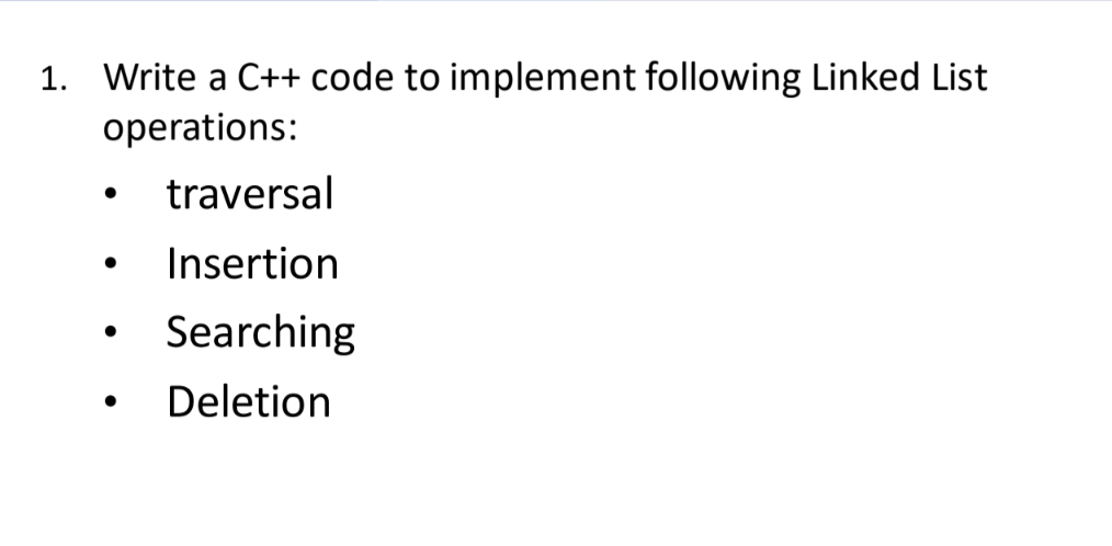 Solved 1. Write a C++ code to implement following Linked | Chegg.com