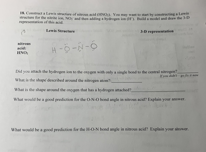 hno lewis structure shape