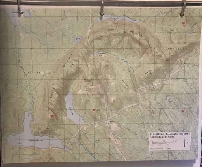 Solved: SFIELD FIGURE 9.4 Topographic Map Of The Topsfield... | Chegg.com