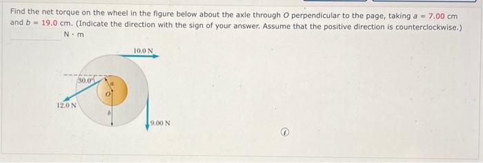 Solved Find The Net Torque On The Wheel In The Figure Below | Chegg.com