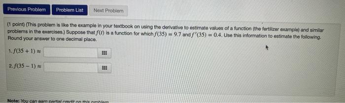 Solved Previous Problem Problem List Next Problem (1 point) | Chegg.com
