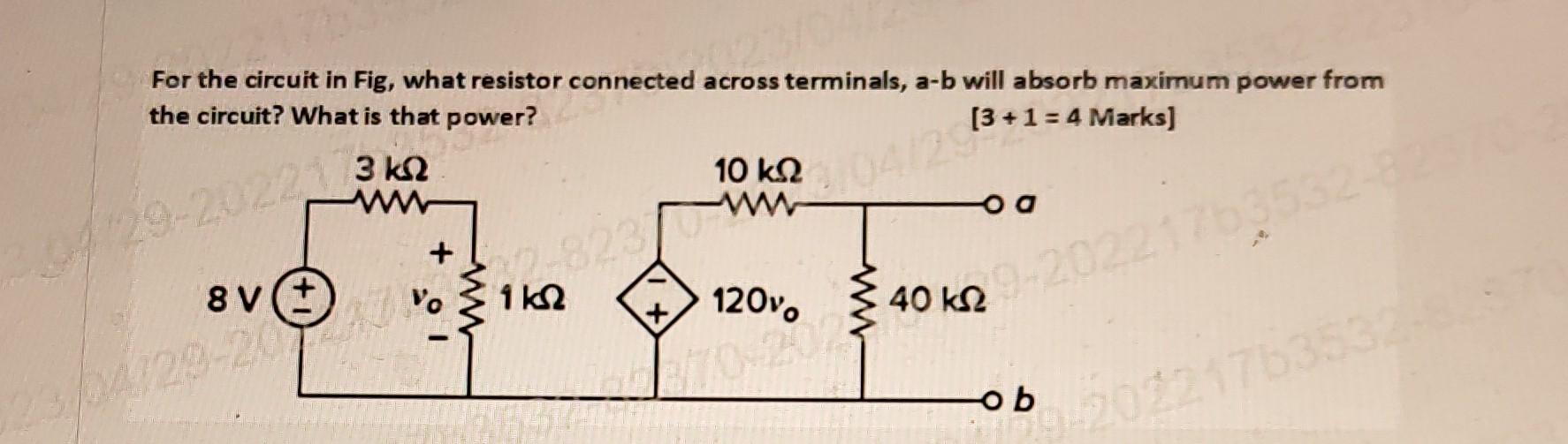 Solved For the circuit in Fig, what resistor connected | Chegg.com