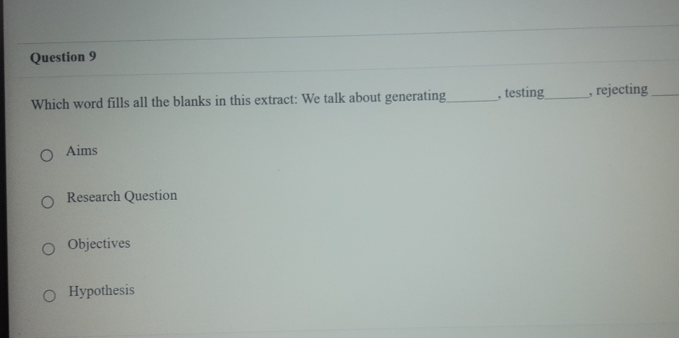 Solved Question 9Which word fills all the blanks in this | Chegg.com