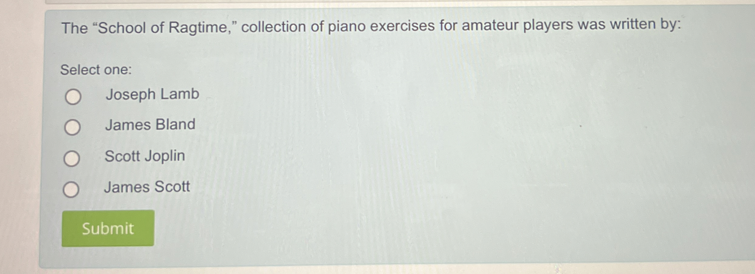 Solved The "School of Ragtime," collection of piano