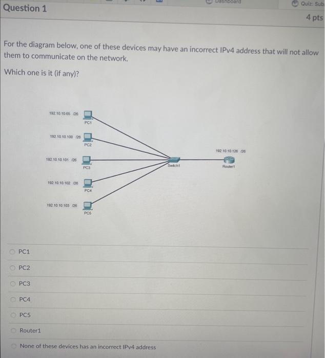 Solved For the diagram below, one of these devices may have | Chegg.com