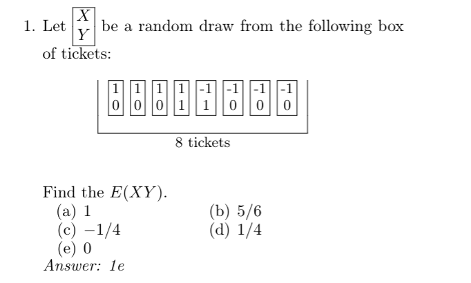 Solved Let {:[x],[Y]] ﻿be a random draw from the following | Chegg.com