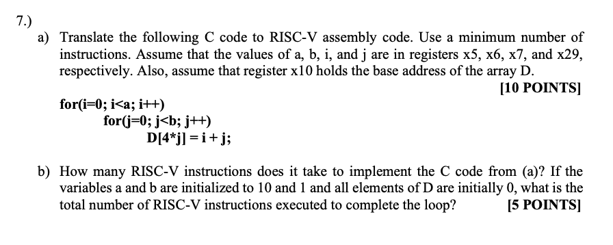 Solved Solve a and b both Translate the following C code to | Chegg.com