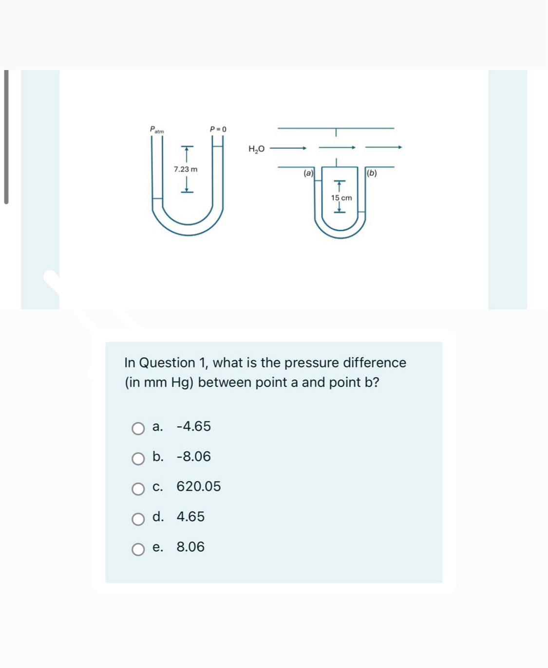Solved In Question 1, ﻿what is the pressure difference (in | Chegg.com