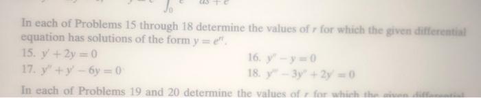Solved Jo In each of Problems 15 through 18 determine the | Chegg.com