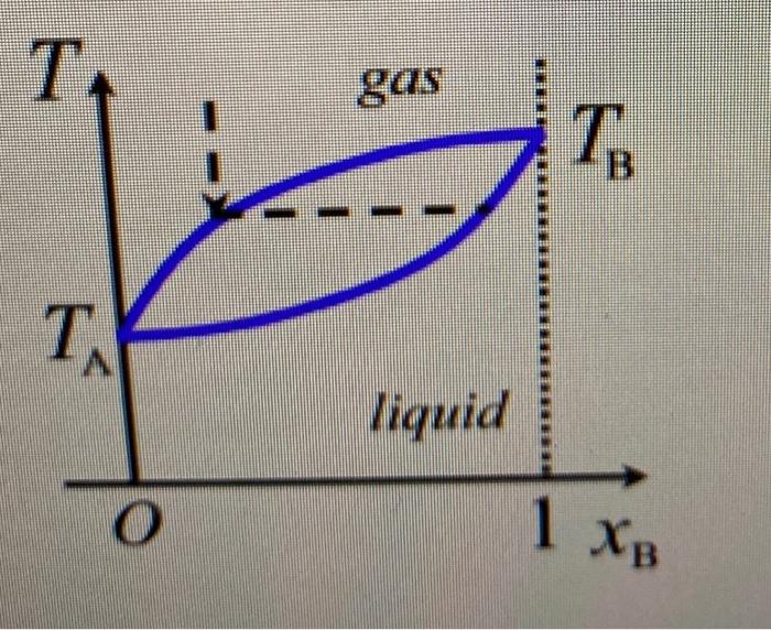 Solved The phase diagram of a solution of B in A, at a | Chegg.com