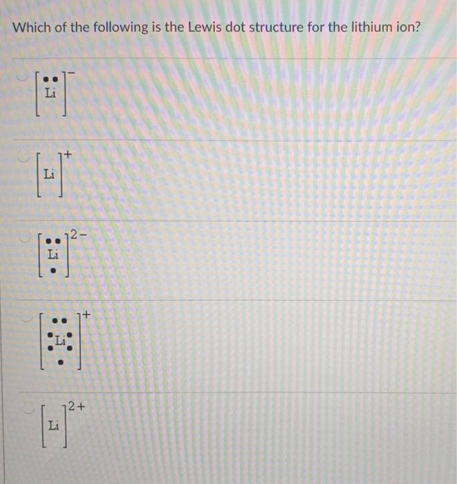 lithium lewis dot structure