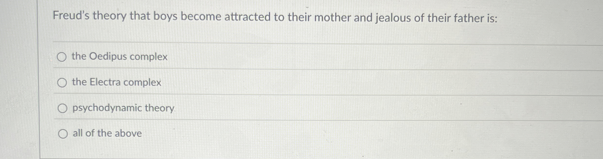 Solved Freud's theory that boys become attracted to their | Chegg.com