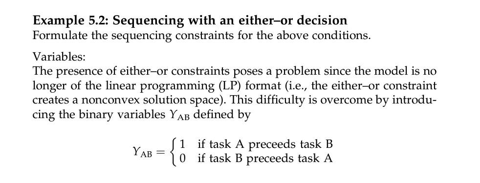 Example 5.2: Sequencing with an either-or decision | Chegg.com