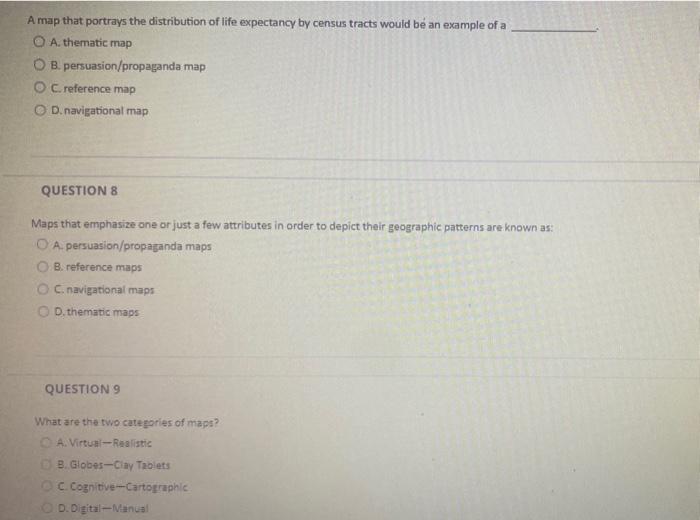 [Solved] A map that portrays the distribution of life expe