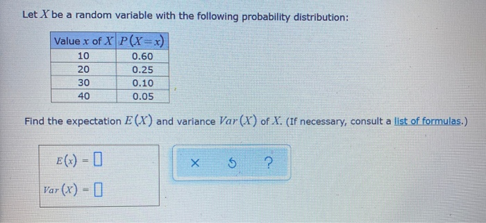 Solved Let X be a random variable with the following | Chegg.com