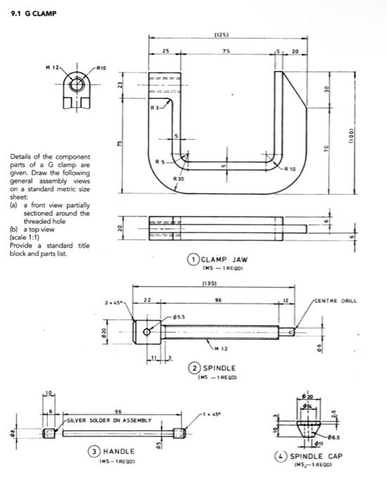 Solved 9.1 G CLAMP Details of the component parts of a G | Chegg.com