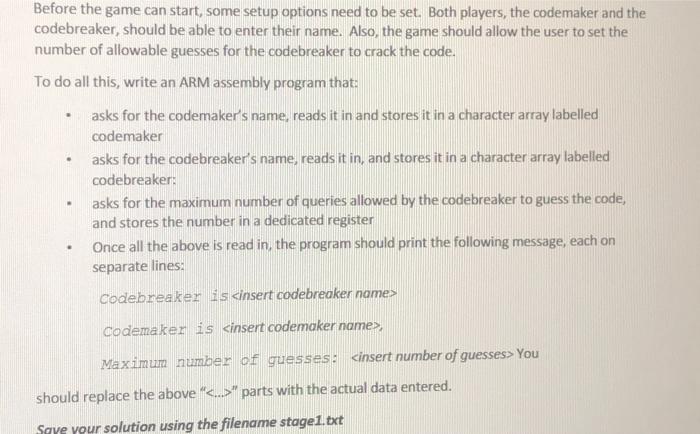 Solved Background Mastermind is a code-breaking game for two | Chegg.com