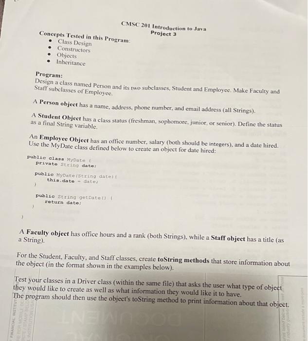 Solved CMSC 201 Introduction to Java Project 3 Concepts | Chegg.com