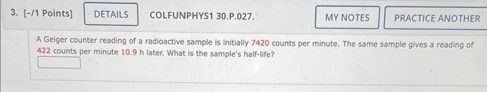 Solved A Geiger counter reading of a radioactive sample is | Chegg.com