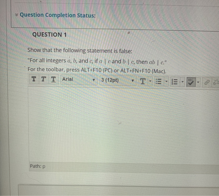 Solved * Question Completion Status: QUESTION 1 Show that | Chegg.com