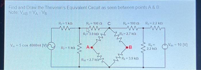 Solved Find and Draw the Thevenin's Equivalent Circuit as | Chegg.com