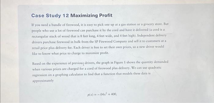 Solved Case Study 12 Maximizing Profit If You Need A Bundle | Chegg.com